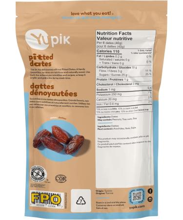 Yupik Pitted Deglet Nour Dates 285 g Kosher Gluten-Free Naturally Sweet Dried Fruits No Pits No Sugar Added No Sulphites Healthy Snacks - Buy Online on GoSupps.com