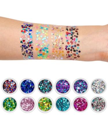 4 Box Fantasy Glitter Set | Irregular Face & Body Sequined Makeup | Festival Cosmetic Glitter Accessories - Set of 3 - Buy Online on GoSupps.com