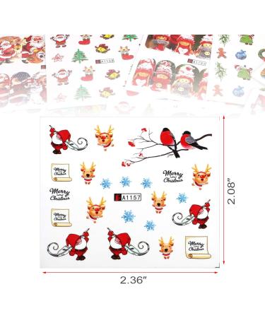 48 Sheets Christmas & New Year Theme Nail Art Stickers Decals MWOOT Nail Water Transfer Sticker with Santa Claus Reindeer Xmas Tree Snowman for DIY Nail Tips Decoration - Buy Online on GoSupps.com