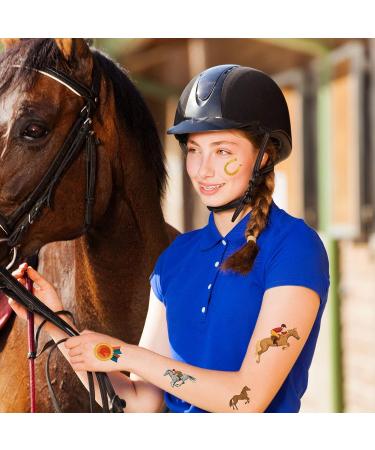 Horse Temporary Tattoos Set for Cowboy Cowgirl Birthday Party - 288 Pieces Farm Animal Spirit Stickers for Boys and Girls - Buy Online on GoSupps.com