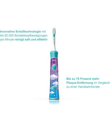 Philips Sonicare For Kids Electric Toothbrush HX6322/04 - Sonic Technology & Extra Brush Heads for Ages 7+ - Buy Online on GoSupps.com