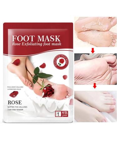 3-Piece Aloe Vera Foot Peel Mask for Hard Skin with Rose Extract - Exfoliating Feet Treatment for Callus Removal and Foot Care - Buy Online on GoSupps.com