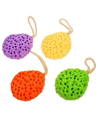 4pcs Bath Bath Ball Natural Loofa Skin Cleaning Tool Honeycomb Loofah Sponge Degree Body Wash for Men Infant Tub Drop Shape Baby Sponge Brush Hydrophilic Polyurethane