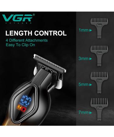 VGR Beard Trimmer Men Rechargeable Electric Cordless Hair Trimmer - 7000 RPM USB-C Ceramic Blades - 200 Min Battery - Mens Shaver Razor Face Grooming Kit - Male Beard Clippers Bald Head - Buy Online on GoSupps.com