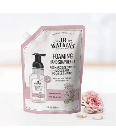 J.R. Watkins Rosewater Foaming Hand Soap Refill 28 fl oz - Pack of 3 | All Natural, Alcohol-Free, Cruelty-Free, Moisturizing, USA Made | For Bathroom or Kitchen - Buy Online on GoSupps.com