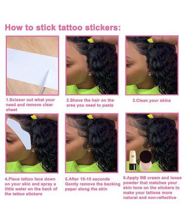 20 Sheets Baby Hair Tattoo Stickers - Waterproof & Lasting Hairline Fake Curly Hairstyle Templates - DIY Salon Makeup Tool (7x4.3inch) - Buy Online on GoSupps.com