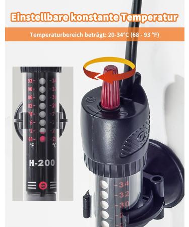 Netonda 50W Adjustable Aquarium Heater for 30-60L Fish Tanks - Thermostat Control Black - Buy Online on GoSupps.com