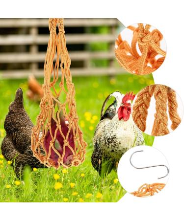 SEWOART 3pcs String Parrot Hooks Poultry Feeder Bags Hanging Feeder for Hens Net Bag Mesh Chicken Feed - Buy Online on GoSupps.com