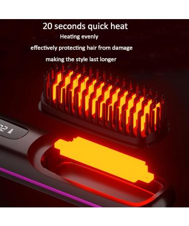 Buy Cordless Ceramic Electric Hair Straightener - Wireless LCD Hot Comb USB Rechargeable Negative Ion Hair Brush - Portable & Stylish - Buy Online on GoSupps.com
