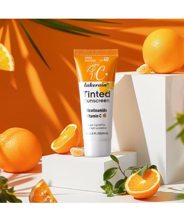 Tinted Sunscreen for Face SPF 40 - Lightweight Moisturizer with Vitamin C & E - UV Protection for All Skin Types - 40ml - Buy Online on GoSupps.com