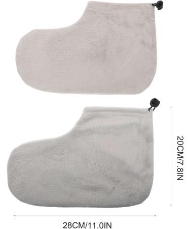 Uonlytech Warm Foot Covers for Growth Therapy & Pedicure - Cotton Paraffin Wax Bath Accessories - Plush Gray Foot Wraps - Buy Online on GoSupps.com