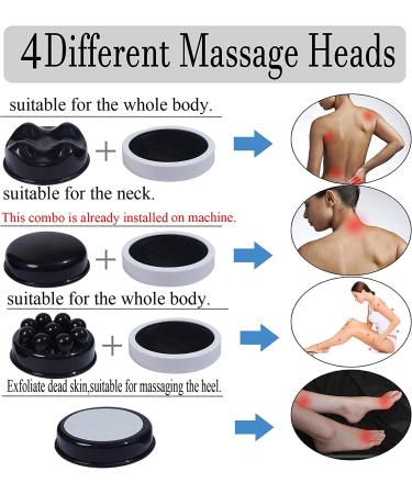 Handheld Cellulite Remover Electric Back Massager with 4 Massage Heads - Portable Anti-Cellulite Massager for Neck, Shoulders, Arms, Back, Waist, Belly, Legs, Feet, and Calves - Buy Online on GoSupps.com