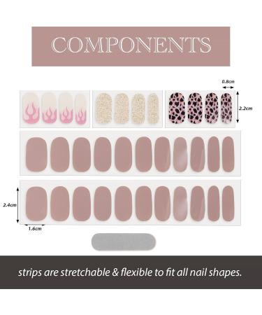 34pcs Pink Gel Nail Wraps Self-Adhesive Stickers for Women - Buy Online on GoSupps.com