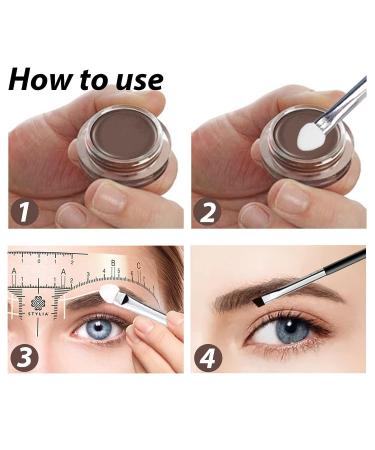 Jaysuing Dark Brown Brow Pomade with Brush | Waterproof Long Lasting Eyebrow Pomade - Non-Off Color - Buy Online on GoSupps.com