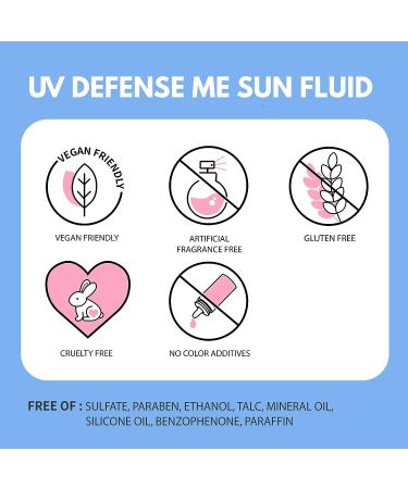 MAKEPREM Defense Me Daily Vegan Sun Fluid SPF 50+PA++++ - Non-greasy Hydrating Sunscreen for Acne-Prone Skin - Broad Spectrum UV Protection - Reef-safe Formula - Korean Skincare - Buy Online on GoSupps.com