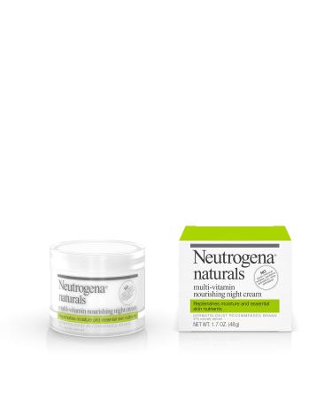 Neutrogena Naturals Multi-Vitamin Moisturizing & Nourishing Night Face Cream with Antioxidant Bionutrients & Vitamins B C & E Non-Comedogenic & Sulfate- Paraben- Phthalate- & Dye-Free 1.7 oz