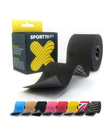 SPORTTAPE Extra Sticky Kinesiology Tape 5cm x 5m - Platinum | Hypoallergenic Waterproof K Tape | Physio Medical Sports Tape for Muscle Injury Support | Uncut - Single Roll