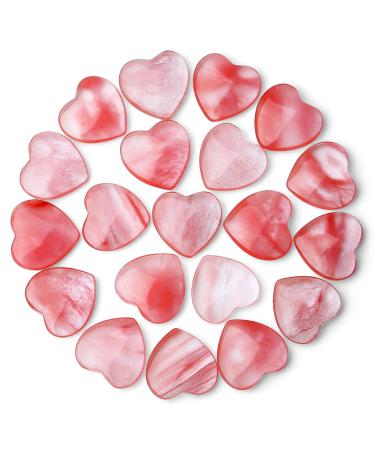 MAIBAOTA Cherry Quartz Healing Crystals Gemstones Pocket Gifts Heart-Shaped Nature Spiritual Energy for Women Men Reiki Divination Balancing Yoga Meditation 10PCS