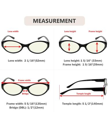 CessBlu 4 Pairs Oval Blue Light Blocking Computer Eyeglasses for Women - 2.5x Reading Glasses Set - Buy Online on GoSupps.com