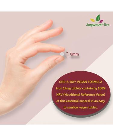 365 Vegan Iron Tablets 14mg | Reduce Tiredness & Fatigue | Men & Women | UK Made - Buy Online on GoSupps.com