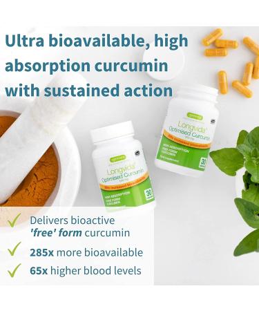 Longvida Optimized Curcumin 500mg - Ultra Bioavailable, Vegan, 30 Capsules - Buy Online on GoSupps.com