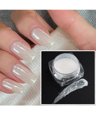 12 Colors White Pearl Chrome Nail Powder - Metallic Mirror Glitter for Stunning Nail Art | Aurora Shimmer Pigment Set - Buy Online on GoSupps.com