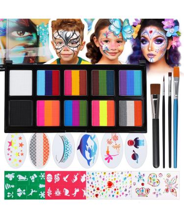 Janolia facial color face painting set rainbow split cake palette bodypainting for theater schmick carnival minke face paint ideal water-based children