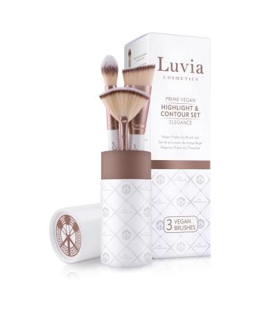 Highlight & Contour Brush Set Luvia 3 Cosmetic Brushes in a Set Vegan Makeup Brushes