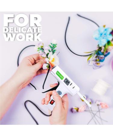 MONVICT 40W Mini Hot Glue Gun Kit - Fine Tip, 30 Glue Sticks, Stand & Silicone Mat - DIY Crafts, Home School Projects - White - Buy Online on GoSupps.com