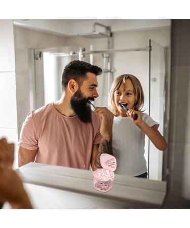 Hierarchical Hollowed-Out Retainer Cleaning Case with Mirror & Brush | Leryveo Pink Travel Utensils for Mouth Protection Food-Grade Quality - Buy Online on GoSupps.com