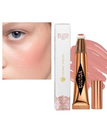 Air Cushion Contour Blush Highlighting Stick - Liquid Blush Highlighter Makeup Stick with Applicator Blush Highlight Finish (01#BLUSH 0.41 FL.OZ / 12ML) 01#blush 12 ml (Pack of 1)