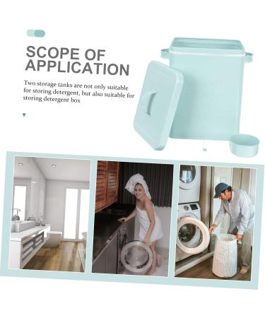 Outanaya Box Laundry Bin Laundry Organizer Bucket with Scoop Lidded Laundry Holder Metal Laundry Holder Iron Laundry Bucket Laundry Holder Sub Bucket 23x18cm Light Green - Buy Online on GoSupps.com