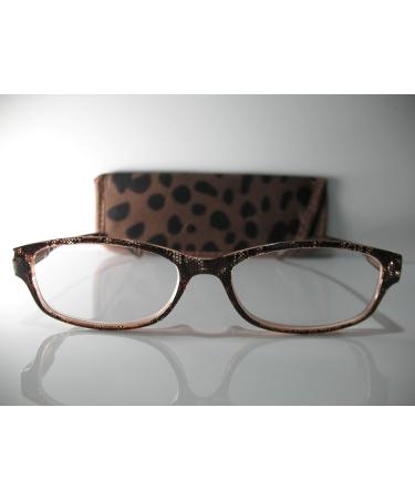 Shop Foster Grant Sondra Womens Brown Snakeskin Reading Glasses +2.00 | Stylish Fashion Eyewear with Free Hard Case & Microfiber Cloth - International Shipping Available - Buy Online on GoSupps.com