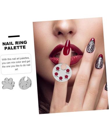 Palette de Nail Art Bague 2 Pcs Mini Ronde et Pied pour M lange Vernis Ongles Portable pour Passionn es Manucure et v nements Beaut  - Buy Online on GoSupps.com