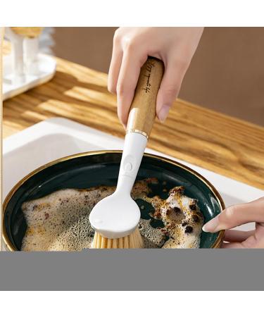 FOCCAR Dish Brush | Pot Cleaning Brush with 3 Brush Heads - Pan Brush Crevice Brush Dish Scrubber Kitchen Dish Brush Household Cleaning Brush for Dish Pan Pot - Buy Online on GoSupps.com