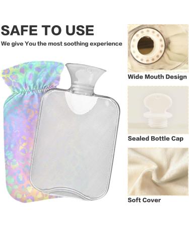 Rainbow Leopard Print Hot Water Bottle 2L - Neon Pain Relief & Winter Hand Feet Warmer - Buy Online on GoSupps.com