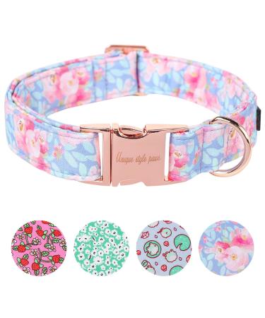 Unique Style Paws Summer Dog Hales Band Blue College Joundries and Linen For collar pink flower dog wide chain dog collar tensile band gifts for small medium large dogs L L Dlfh