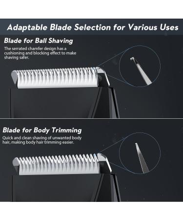 Intimate Razor for Men - Kibiy Electric Body Trimmer with Anti-Cut Ceramic Blades IPX7 Waterproof LED Display & Charging Station - Black with 2 Blades - Buy Online on GoSupps.com