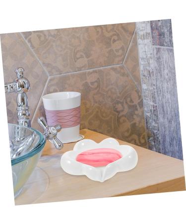 OUNONA Small Ceramic Dish container sink soap holder soap holder jewelry plate soap dish ceramic love sink light luxury ceramics Self Draining Soap Holder For Bath soap dish the clouds - Buy Online on GoSupps.com