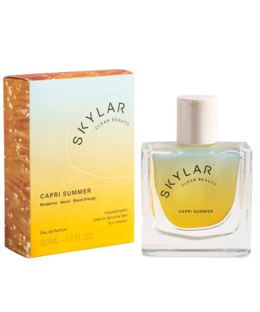 Skylar Capri Summer Eau de Parfum - Hypoallergenic & Clean Perfume for Women & Men Vegan & Safe for Sensitive Skin - Fruity Citrus Perfume Bergamot Neroli & Blood Orange - 50mL /1.7 Fl oz