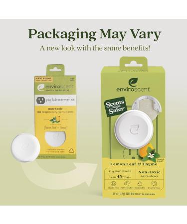 Enviroscent Non-Toxic Air Freshener - Lemon Leaf & Thyme Plug-In | 45+ Days of Home Fragrance | Refillable Essential Oil Set - Buy Online on GoSupps.com