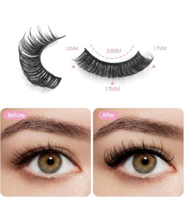 Sibba 10 Pairs False Eyelashes Russian Strip Lashes Fluffy Wispy Fake Eyelashes Natural Growth Long Strip Curly Handmade Faux Reusable Eyelashes (Style B) - Buy Online on GoSupps.com