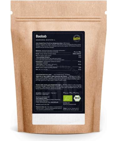 Premium Bio Baobab Powder 500g - Organic Adansonia - Certified Quality - Biobaobab - Eco-Friendly Shipping Worldwide - Buy Online on GoSupps.com