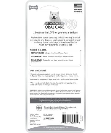 Nylabone Advanced Oral Care Dental Kits for Dogs & Cats - Adult Dog Peanut Butter - 3 Count - Buy Online on GoSupps.com