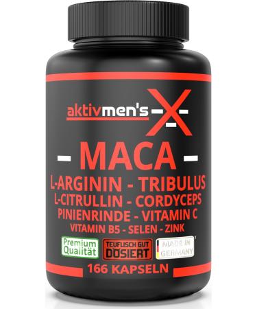Active Maca black - because fun is part of life!166 Capsules Teuflisch well dosed + L-arginine L-Citrullin cordyceps tribulus pine bark selenium vitamin C + B5 zinc 1 can (1x135.6g) - Buy Online on GoSupps.com