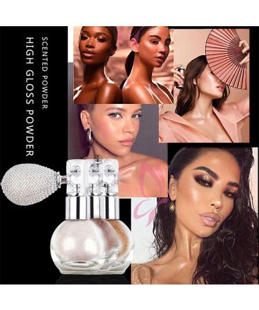 Glitter Highlighter Powder Spray - Platinum White Shimmer for Women's Makeup and Body Contouring - Buy Online on GoSupps.com