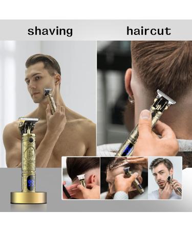 Suttik Cordless Professional Hair Clipper with Charging Dock - Men's Haircut & Grooming Kit - Rechargeable LED Display - Gold - Buy Online on GoSupps.com