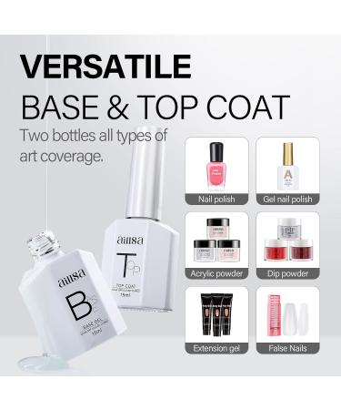 AILLSA Gel Top Coat and Base Coat Set - 2 x 15 ML UV/LED Soak Off Gel Polish for DIY Nail Art - Builder Gel Base, No Wipe Top Coat - Buy Online on GoSupps.com
