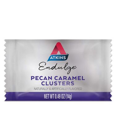 Atkins Pecan Caramel Clusters - Rich Decadent Treat with Chocolate, Caramel, and Pecans (10 Clusters, 0.49 oz each, Pack of 10) - Buy Online on GoSupps.com