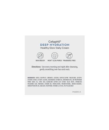 Cetaphil Deep Hydration Healthy Glow Daily Face Cream 1.7 oz - 48 Hour Moisturizer for Sensitive Skin with Hyaluronic Acid, Vitamin E, and B5 - Buy Online on GoSupps.com